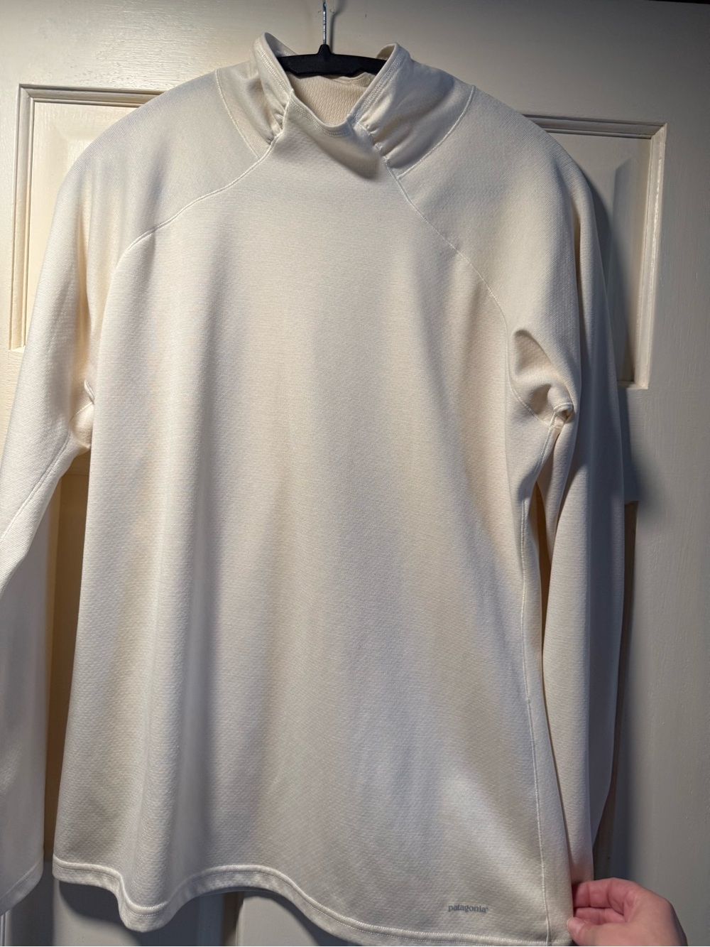 Patagonia Capilene Polartec Power Dry Base Layer Mock Neck Mens Large Off-White
